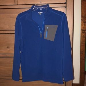 Eddie Bauer blue fleece quarter zip pullover
